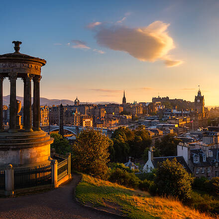 Calton Hill at Sunset, Edinburgh, Scotland